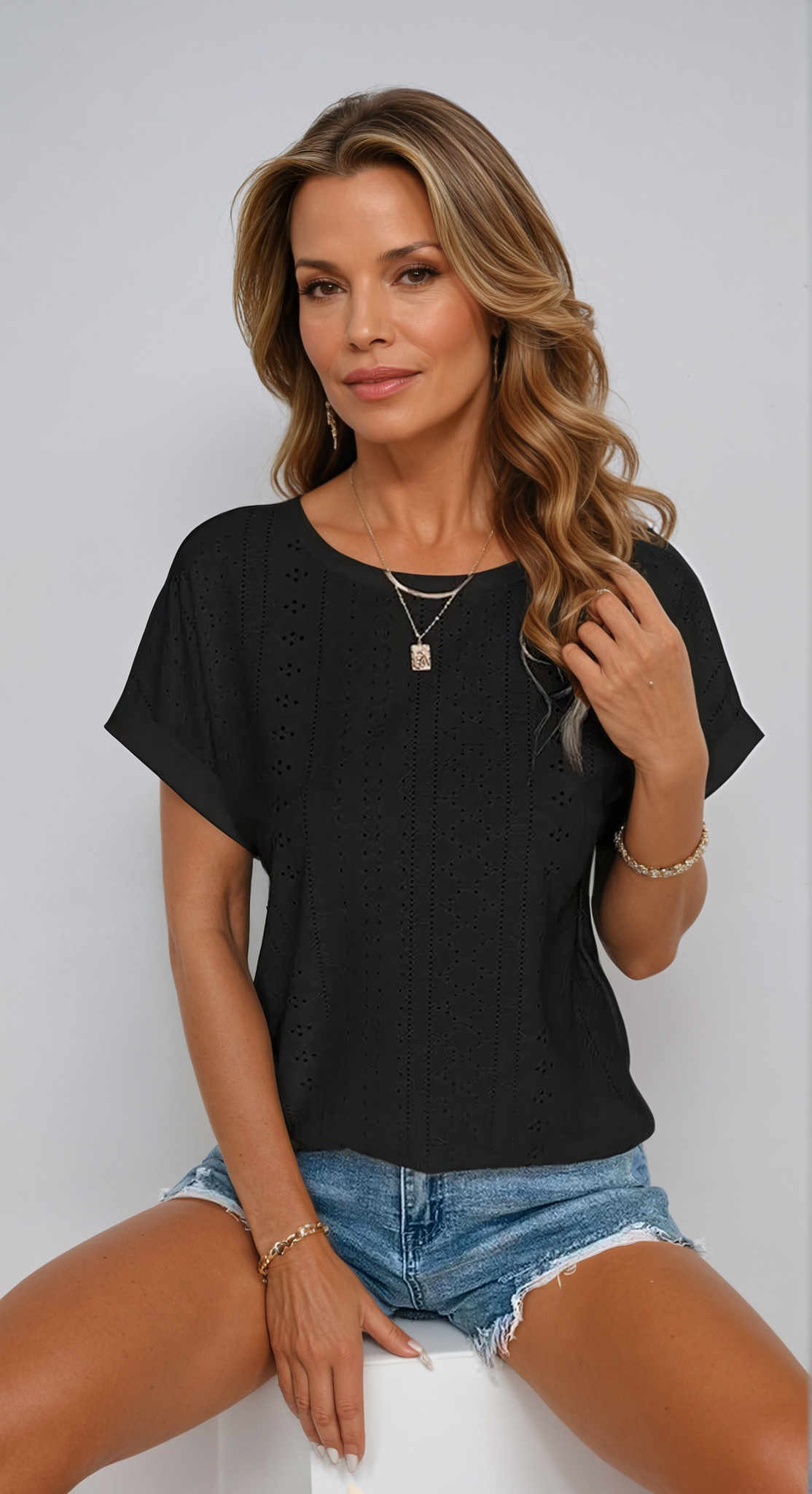 Harrington™ | Casual Eyelet Top