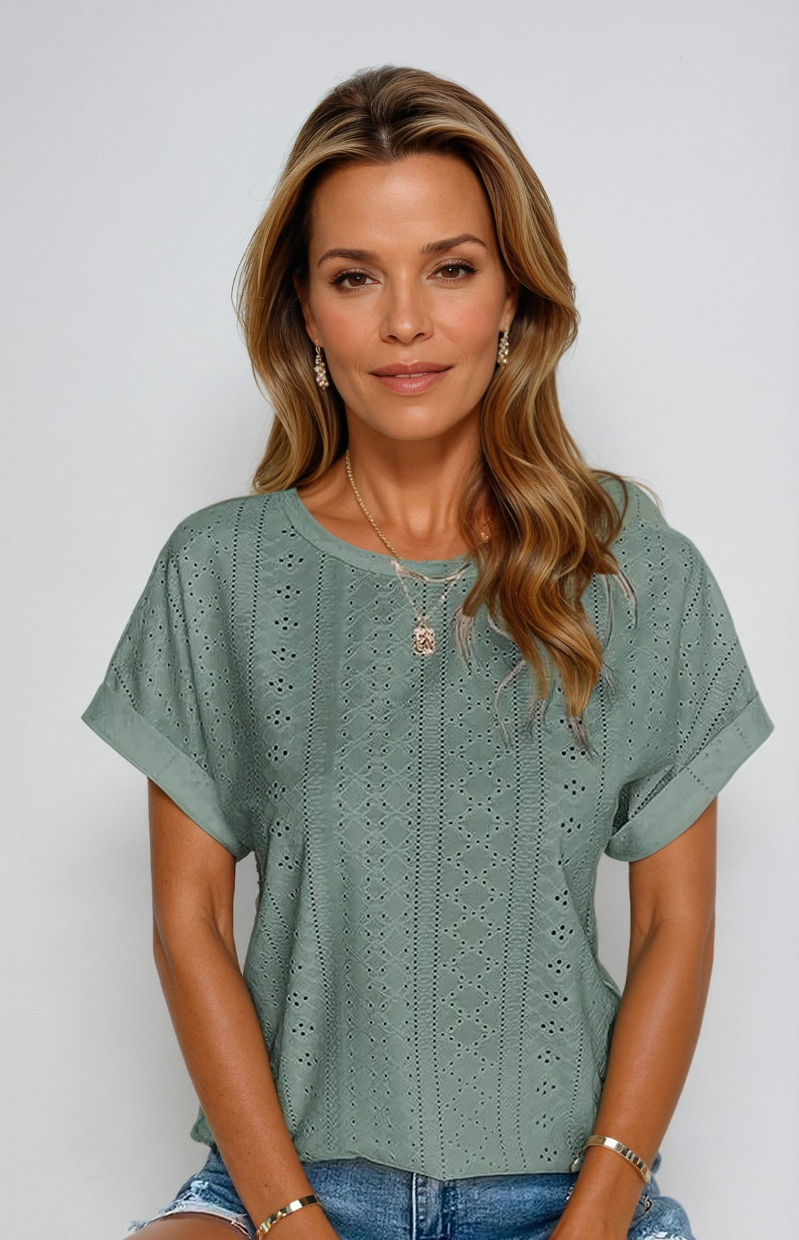 Harrington™ | Casual Eyelet Top