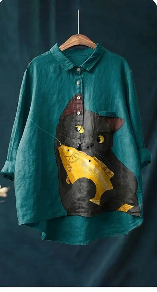 Harrington™ | Cat-themed art shirt