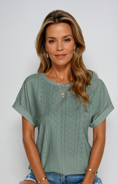Harrington™ | Casual Eyelet Top
